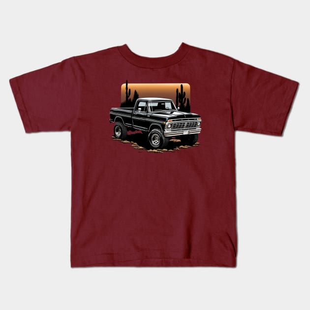 Ford Truck Vintage Highboy Desert Design Kids T-Shirt by Kid Relic